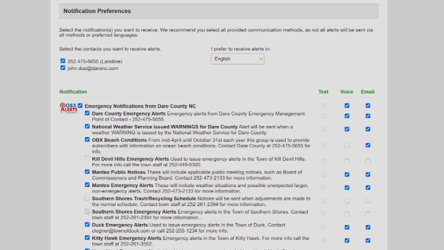 OBX ALERTS – How to Register